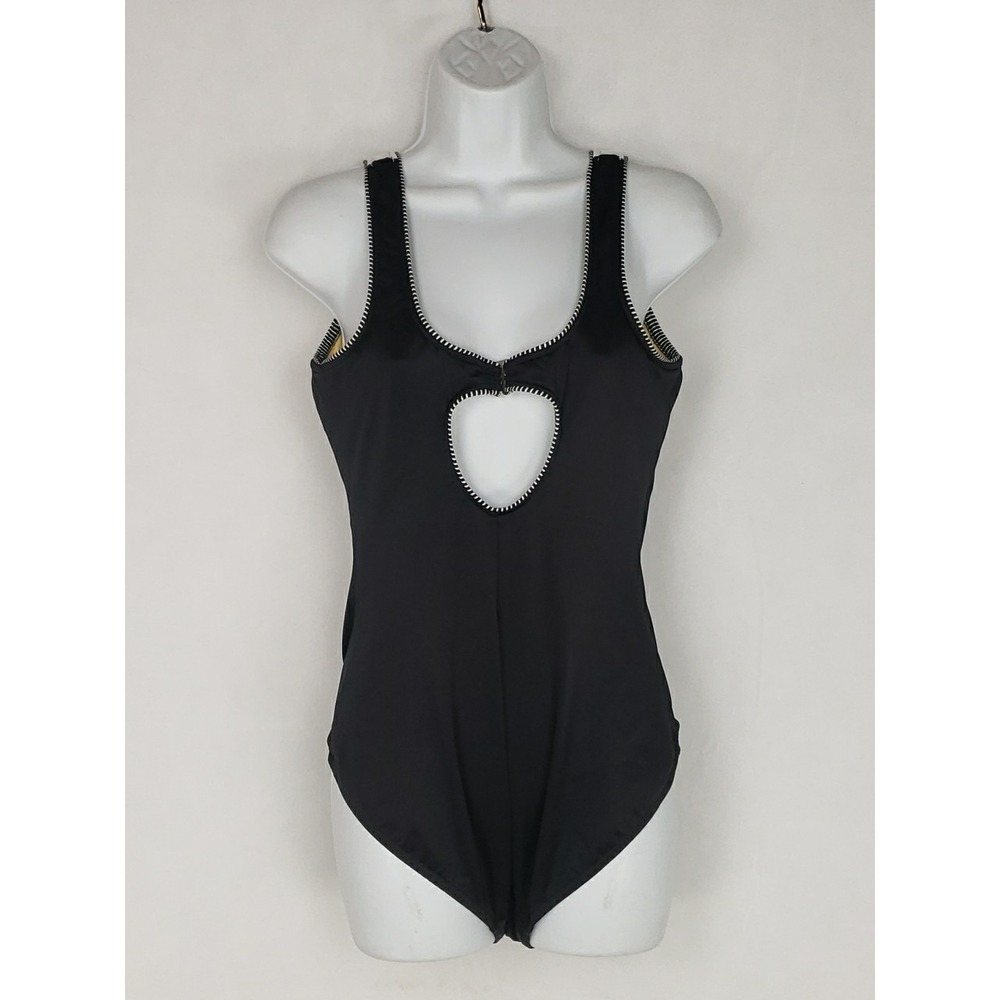 Miraclesuit Women Black White Striped One Piece Swimsuit Underwire Size 16W
